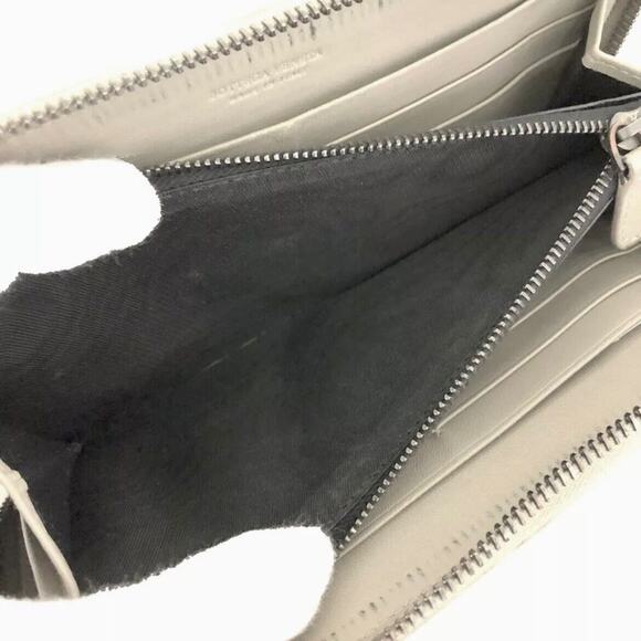 Authentic Bottega Veneta Intrecciato Lambskin Zip Around Long Wallet Gray - Picture 6 of 7